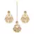 Cream Gold Toned  Kundan Inspired Mang Tika with Chanbali
