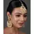Cream Gold Toned  Kundan Inspired Mang Tika with Chanbali