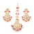 Pearl & Pink beaded Kundan Handcrafted Mang Tikka with earrings