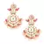 Pearl & Pink beaded Kundan Handcrafted Mang Tikka with earrings
