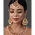 Pearl & Pink beaded  Gold Tone Kundan Inspired Necklace with Earrings and Maang Tikka