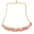 Pearl & Pink beaded  Gold Tone Kundan Inspired Necklace with Earrings and Maang Tikka