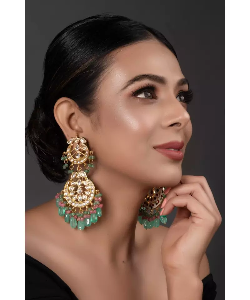Handcrafted Kundan inspired earrings