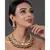 Pink Green Gold Tone Kundan Necklace with Earrings