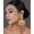 Peach beaded Kundan Chandbali