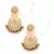 Peach beaded Kundan Chandbali