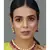 Maroon Gold Tone Kundan Necklace With Earrings