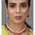 Maroon Gold Tone Kundan Necklace With Earrings