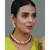 Maroon Gold Tone Kundan Necklace With Earrings