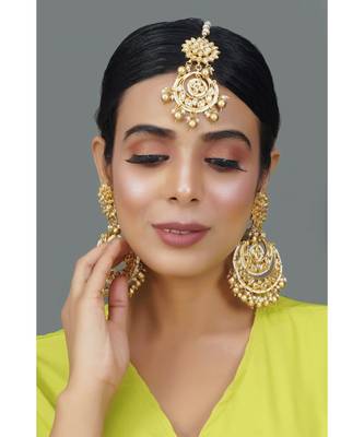 Kundan Inspired Chandbali & Mang Tika Set 3