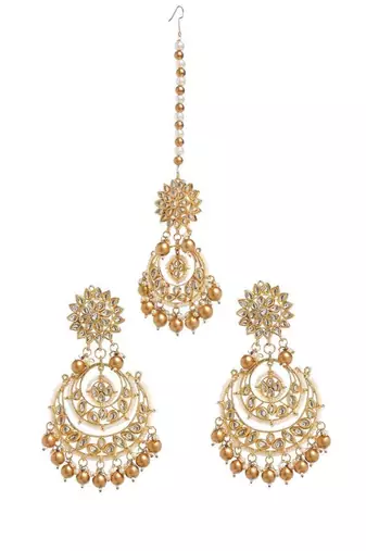 Kundan Inspired Chandbali & Mang Tika Set