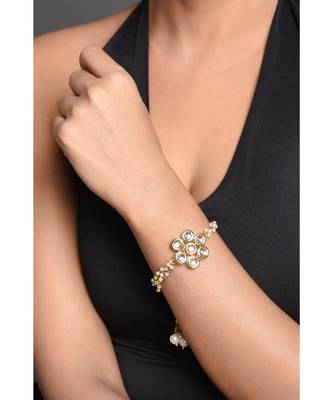Kundan Floral Gold Tone bracelet 1