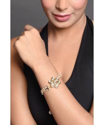 Kundan Floral Gold Tone bracelet 2