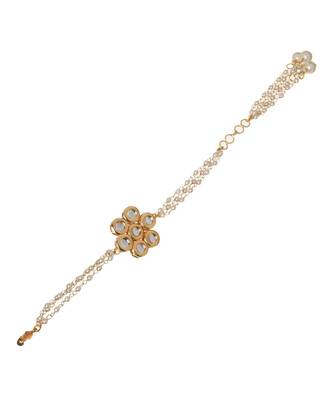 Kundan Floral Gold Tone bracelet 4