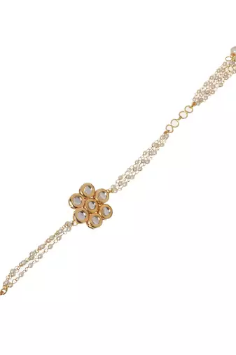 Kundan Floral Gold Tone bracelet