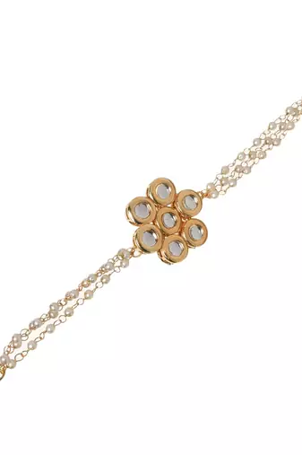 Kundan Floral Gold Tone bracelet