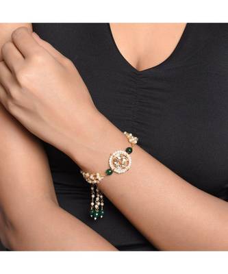 Kundan Floral Gold Tone bracelet 2