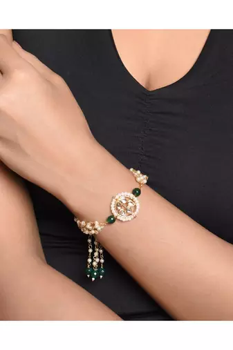 Kundan Floral Gold Tone bracelet