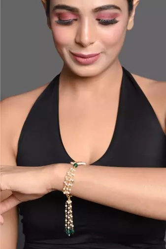 Kundan Floral Gold Tone bracelet