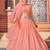Peach embroidered georgette semi stitched lehenga