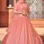 Peach embroidered georgette semi stitched lehenga