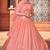 Peach embroidered georgette semi stitched lehenga