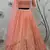 Peach embroidered georgette semi stitched lehenga