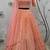 Peach embroidered georgette semi stitched lehenga