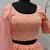 Peach embroidered georgette semi stitched lehenga