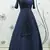 Navy-blue embroidered georgette semi stitched lehenga