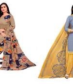 Multicolor printed crepe salwar