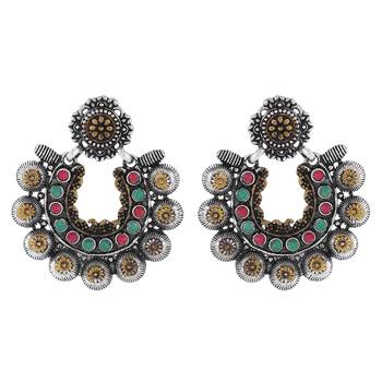 Green crystal earrings 1