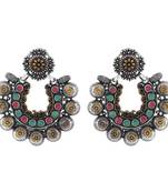 Green crystal earrings