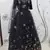 Navy-blue embroidered net semi stitched party lehenga
