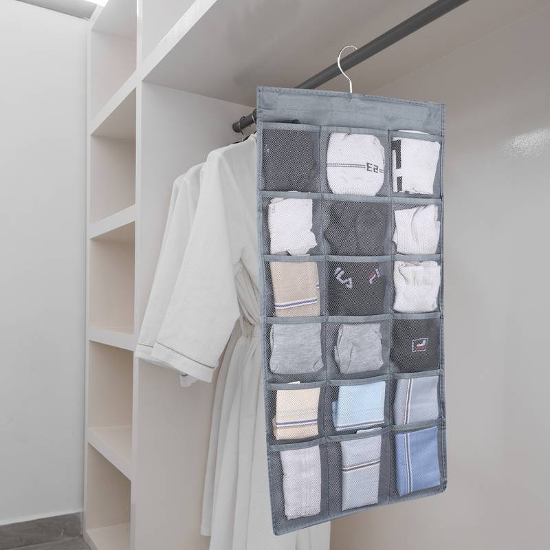 NFI essentials   Double Sided 30 Pockets Clear Hanging Bag for Storage Organizer