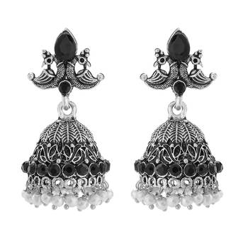 Black crystal earrings 1