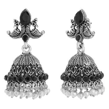 Black crystal earrings 3