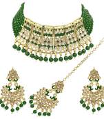 Green crystal necklace-sets