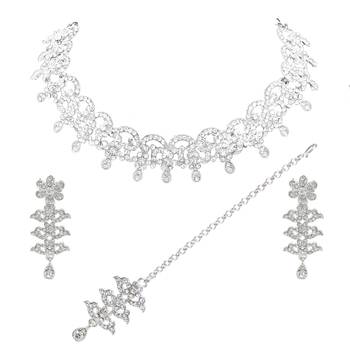 Silver diamond necklace-sets 1