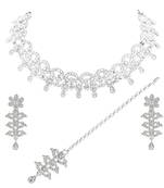 Silver diamond necklace-sets