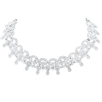 Silver diamond necklace-sets 2