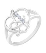 Heart Initial Alphabet Letter 'A' Ring for Women and Girls