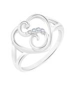 Heart Initial Alphabet Letter 'S' Ring for Women and Girls