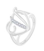Heart Initial Alphabet Letter 'V' Ring for Women and Girls