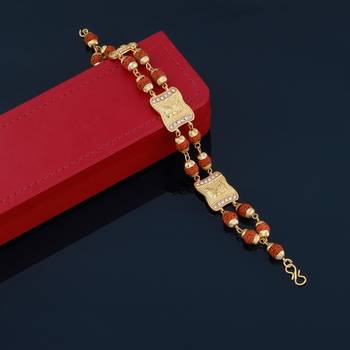 Traditiona Two Layer Gold Plated Beads Rudraksha Bracelet   For Boys Men 1