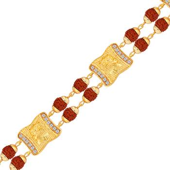 Traditiona Two Layer Gold Plated Beads Rudraksha Bracelet   For Boys Men 2