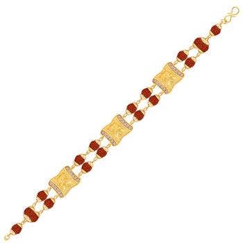Traditiona Two Layer Gold Plated Beads Rudraksha Bracelet   For Boys Men 3