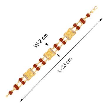 Traditiona Two Layer Gold Plated Beads Rudraksha Bracelet   For Boys Men 4