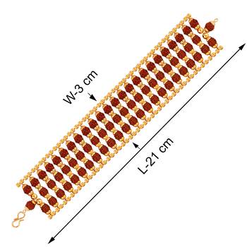 Designer  Gold Plated Beads Rudraksha Bracelet   For Boys Men 4