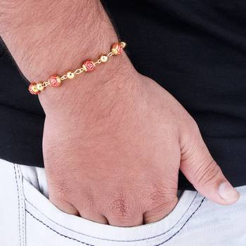 Gold Plated Beads Delicated  Bracelet   For Boys Men 5